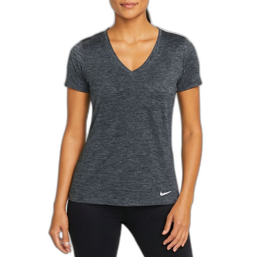 Nike Dri-FIT Heathered V-Neck Tee | Size Medium